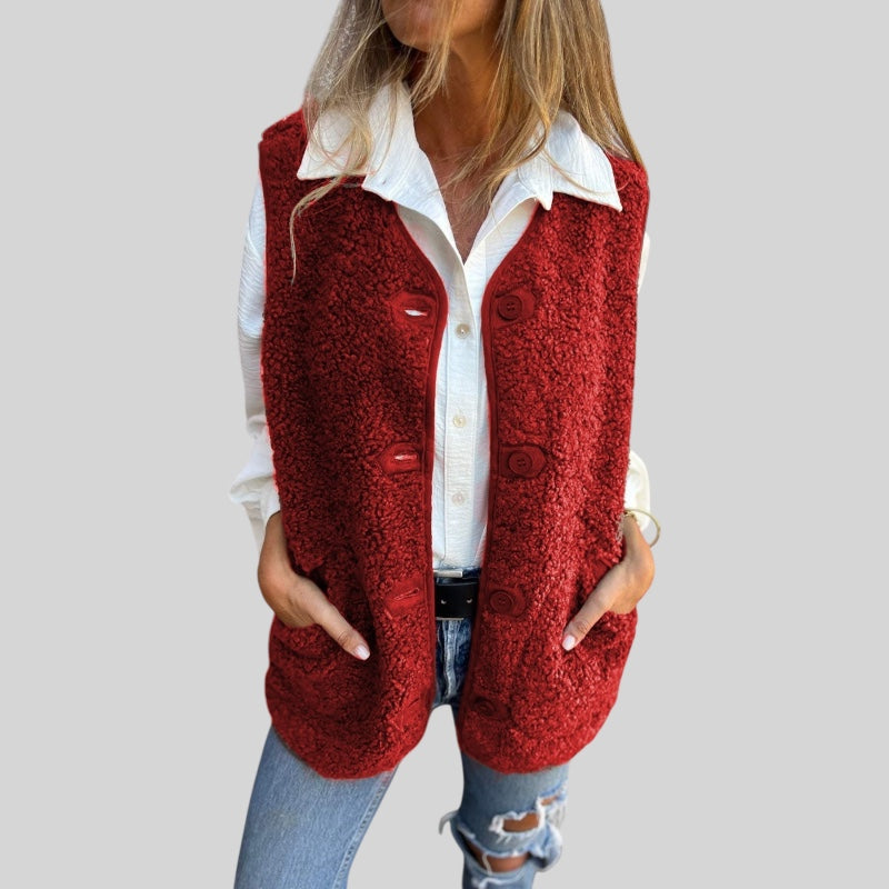 Sora | Jesenski kratki prsluk s dugmadi