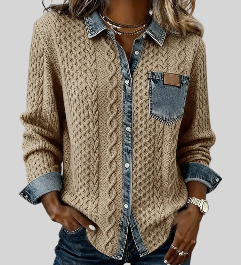 Paty | Košulja s dugim rukavima s denimski patchwork