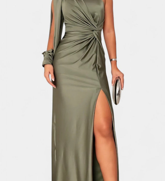 Andrea Asimetrična Haljina s Draperijom na Jednom Ramenu