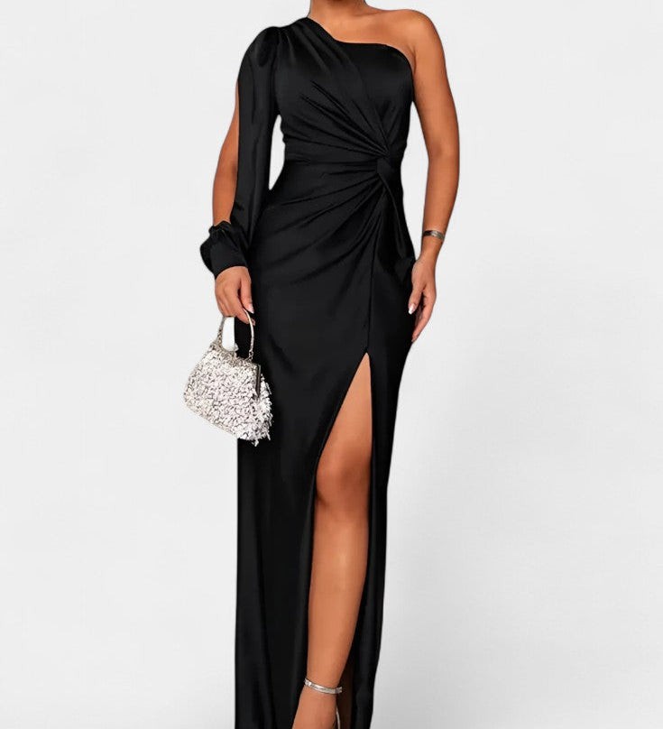 Andrea Asimetrična Haljina s Draperijom na Jednom Ramenu