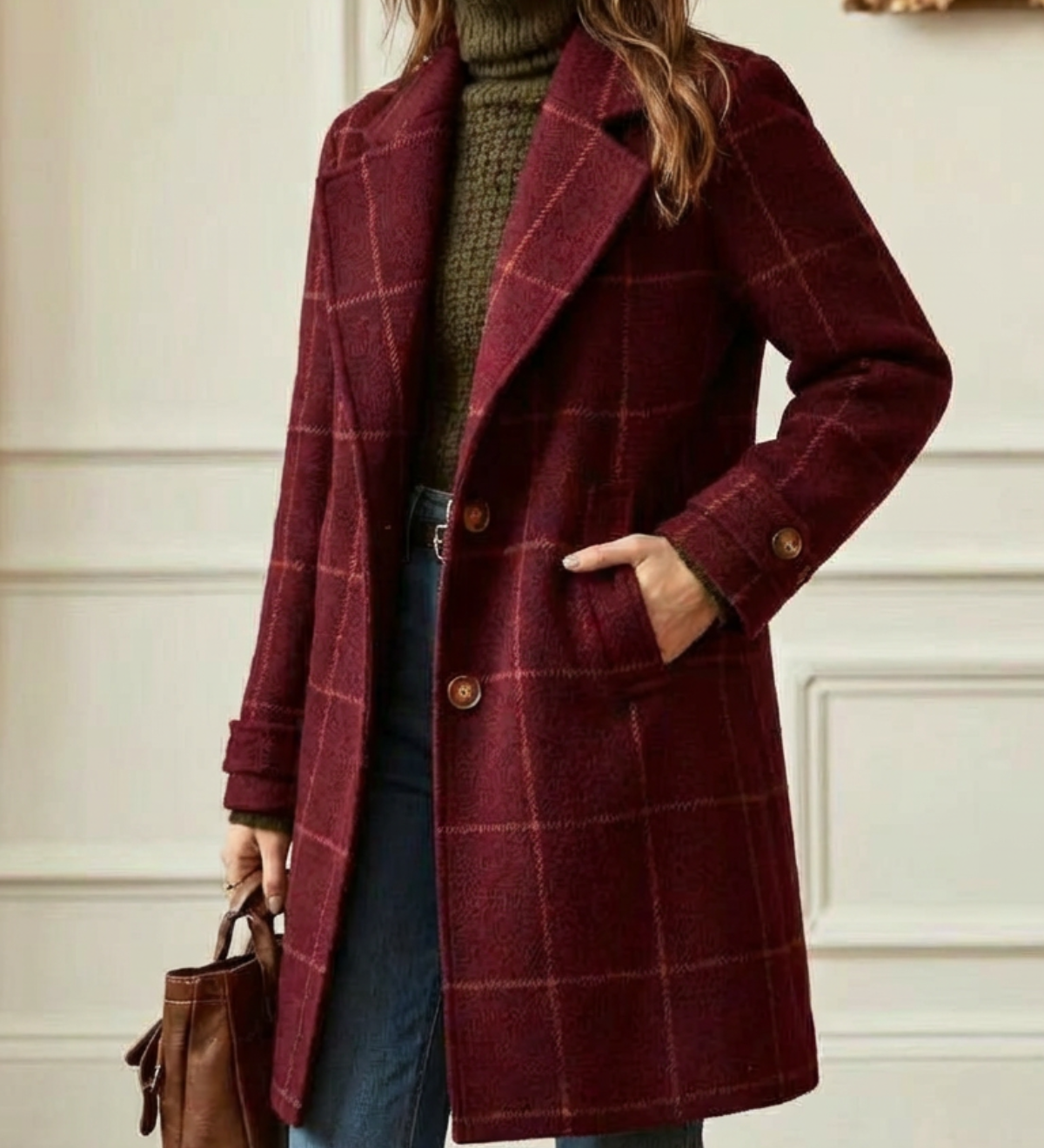 Arvae | Dugi kaput s vunenim kariranim uzorkom