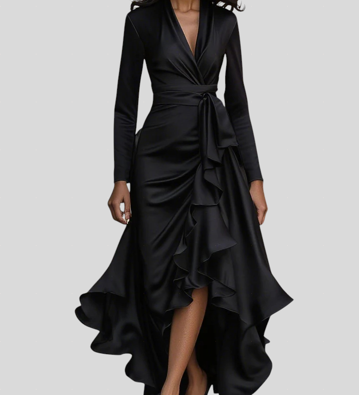 Moretti - Elegantna Duga Haljina Od Satena