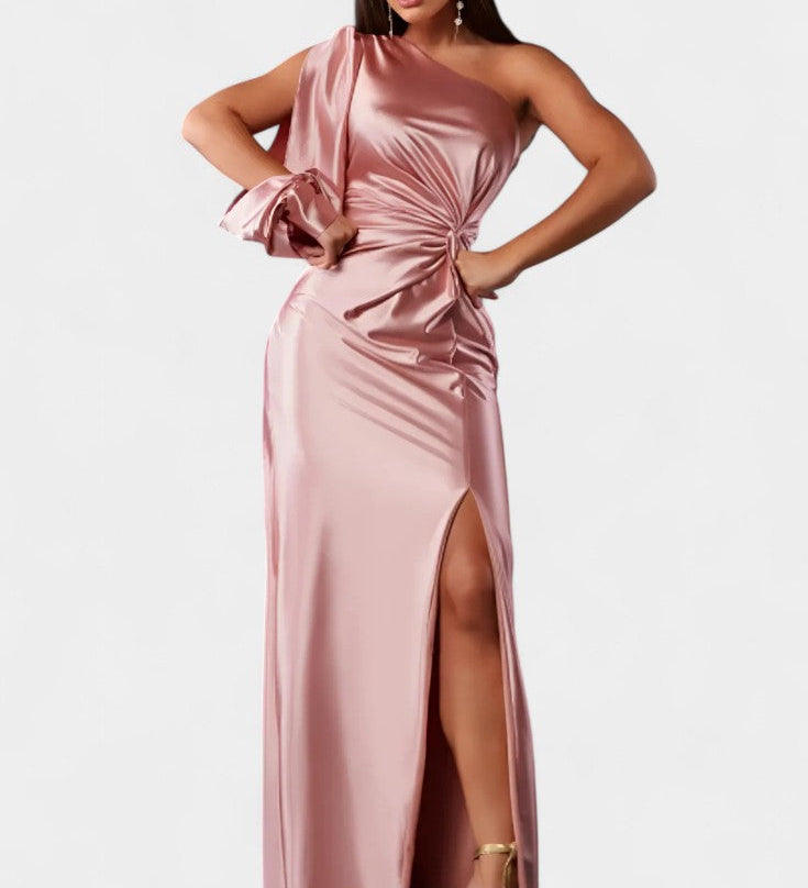 Gabrijela Asimetrična Haljina s Draperijom na Jednom Ramenu