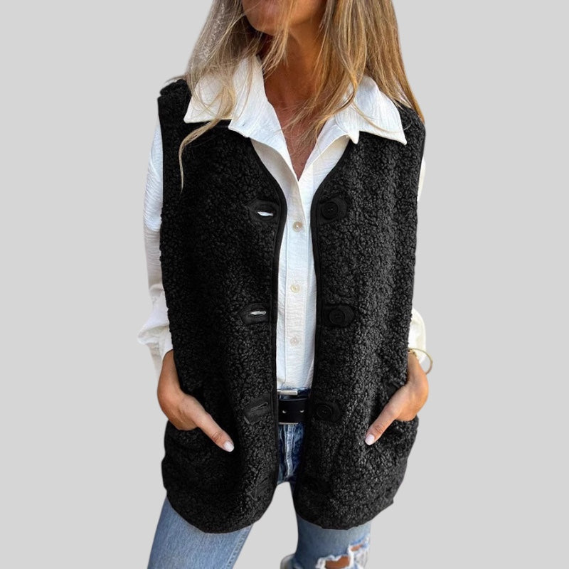 Sora | Jesenski kratki prsluk s dugmadi