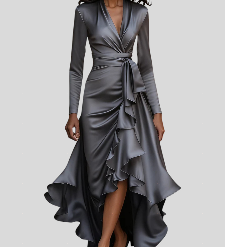 Moretti - Elegantna Duga Haljina Od Satena