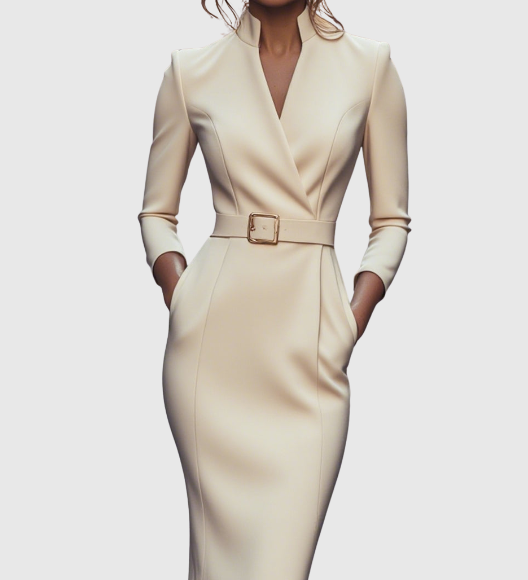 Verena – elegantna midi haljina s remenom