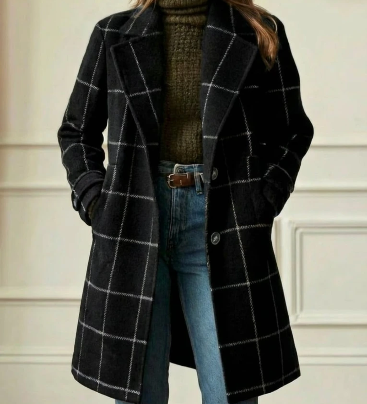 Arvae | Dugi kaput s vunenim kariranim uzorkom