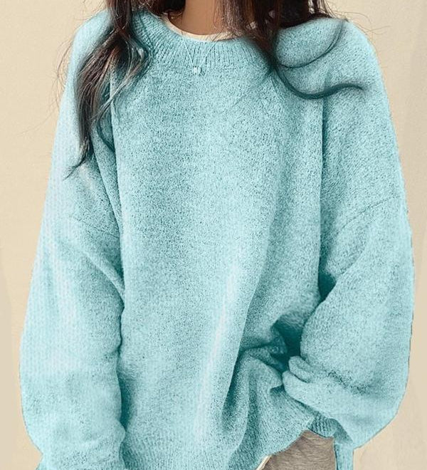 KIARA™ - Ženski džemper s spuštenim ramenima i razrezom na rubu