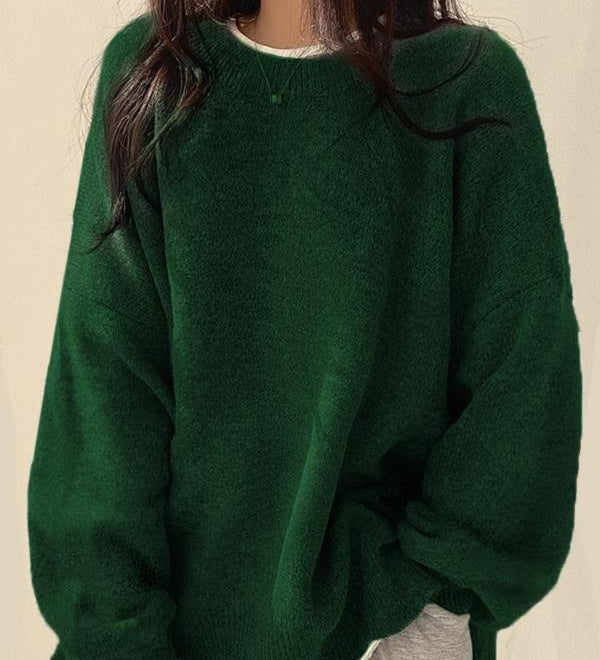 KIARA™ - Ženski džemper s spuštenim ramenima i razrezom na rubu