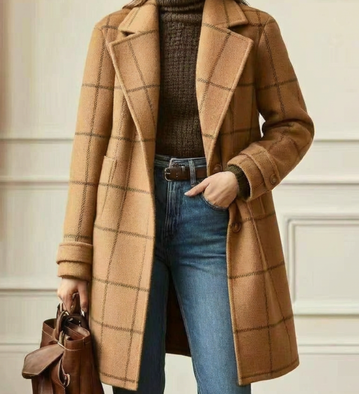 Arvae | Dugi kaput s vunenim kariranim uzorkom