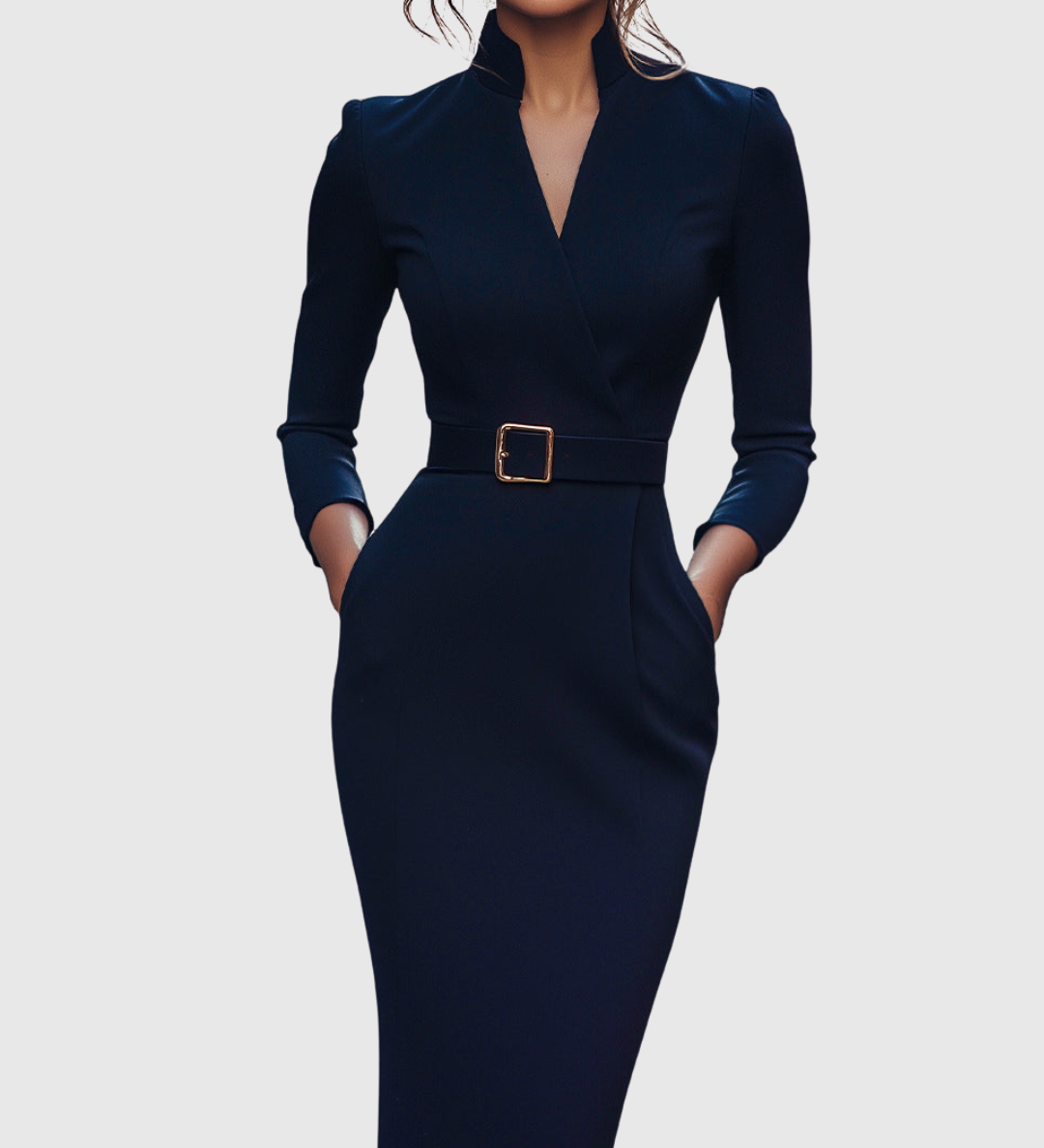 Verena – elegantna midi haljina s remenom