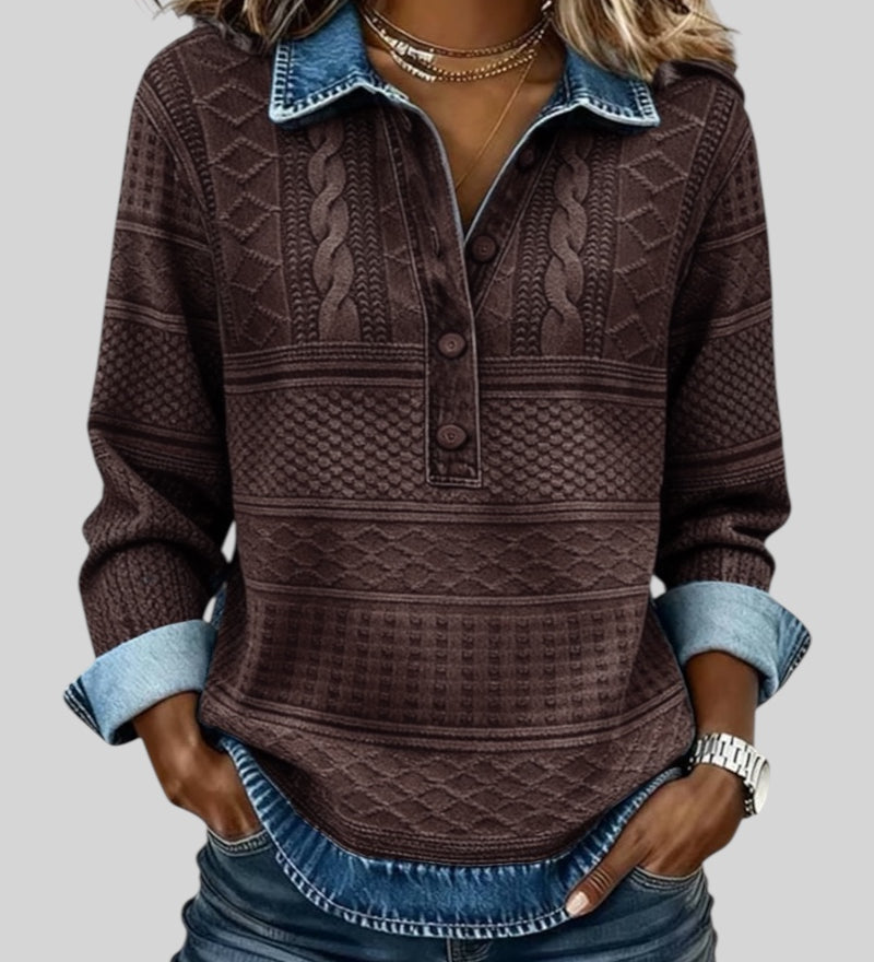 Dolores | Trendy dukserica s polu dugmetom i ovratnikom