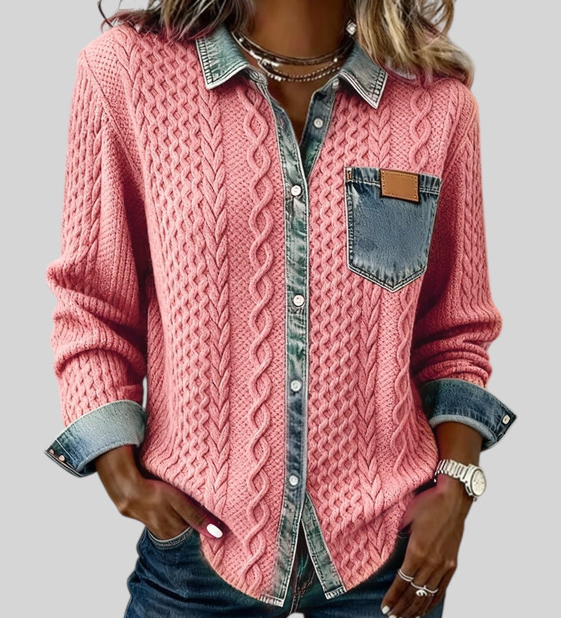 Paty | Košulja s dugim rukavima s denimski patchwork