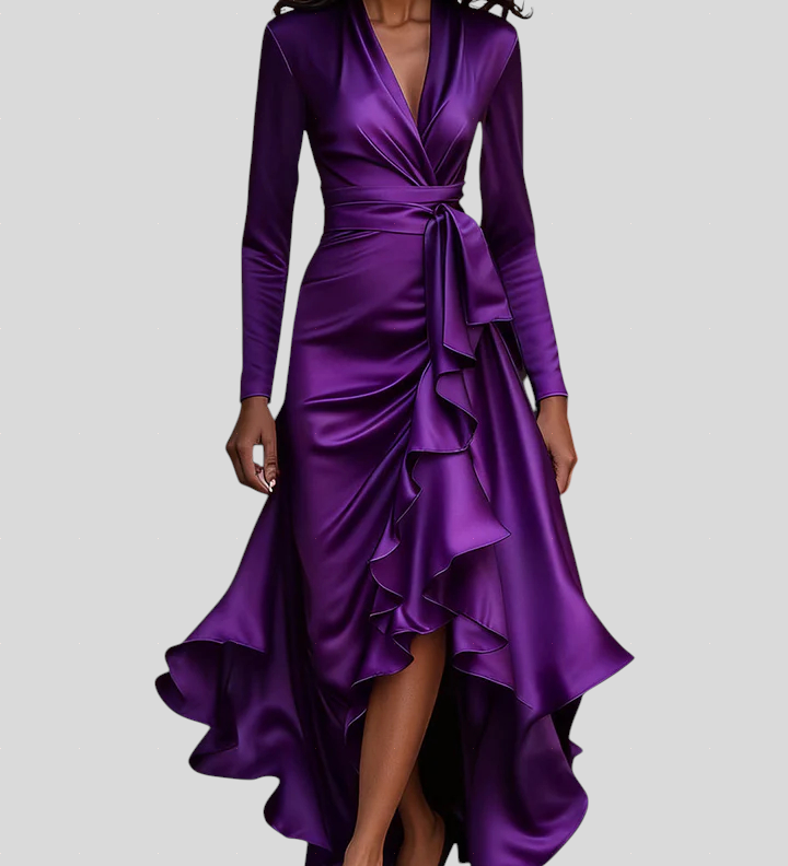 Moretti - Elegantna Duga Haljina Od Satena