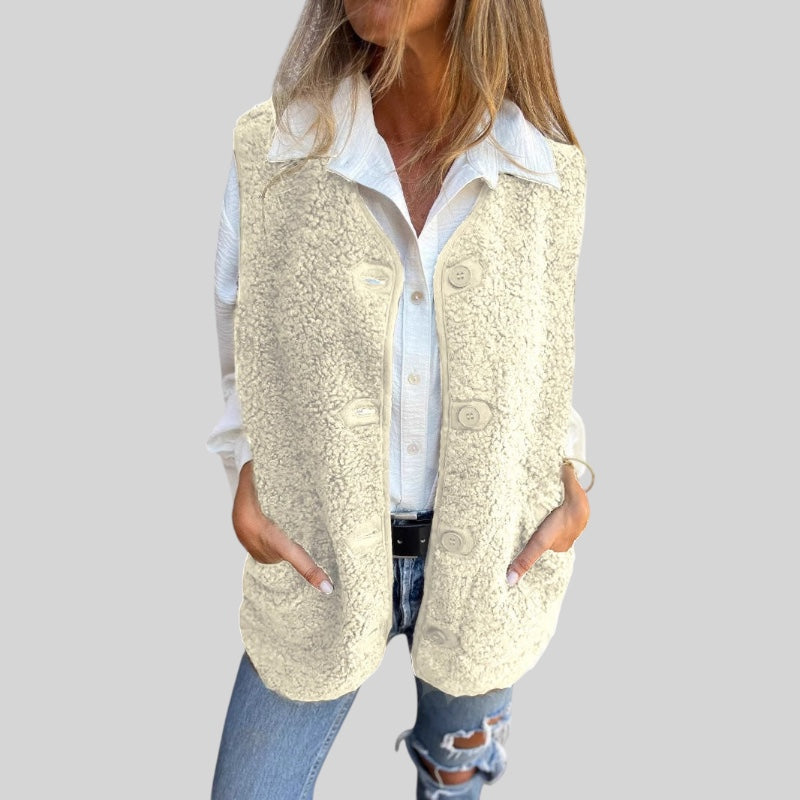 Sora | Jesenski kratki prsluk s dugmadi