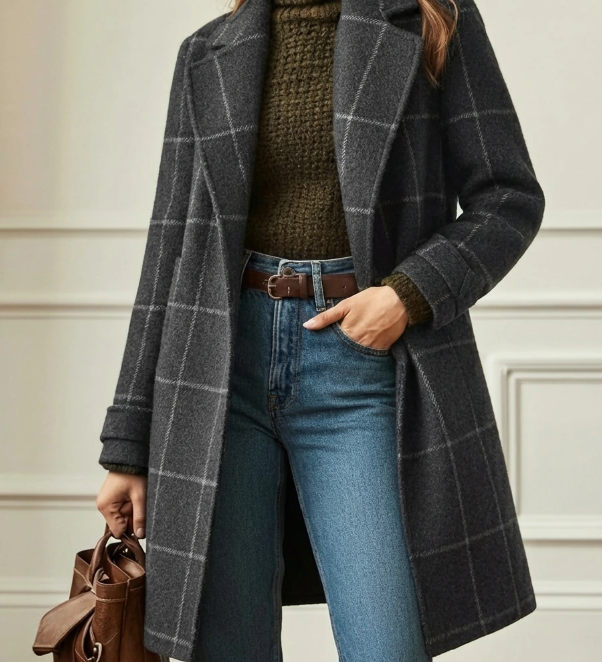 Arvae | Dugi kaput s vunenim kariranim uzorkom