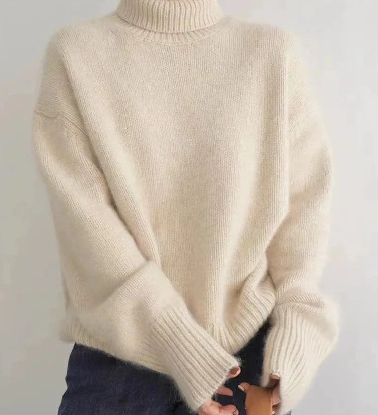 Lara - Džemper od Kašmira s Visokim Ovratnikom