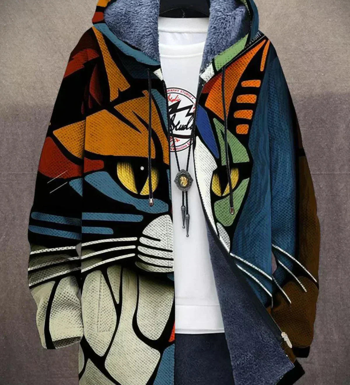 Delilah™ - Luksuzna jakna s kapuljačom i patentnim zatvaračem, inspirirana umjetnošću