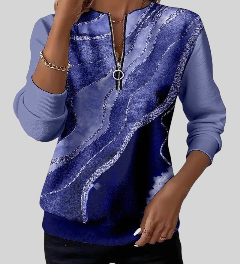 Graci | Pola-Zip Dukserica s Vintage Printom