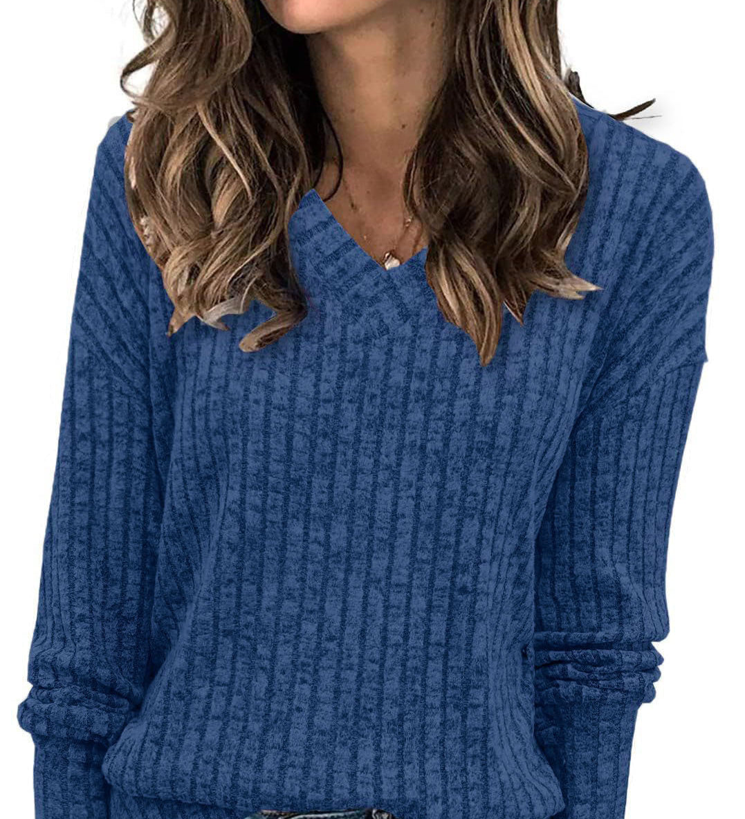 EVELYN™ - Ženski V izrez oversized lagani pleteni pulover