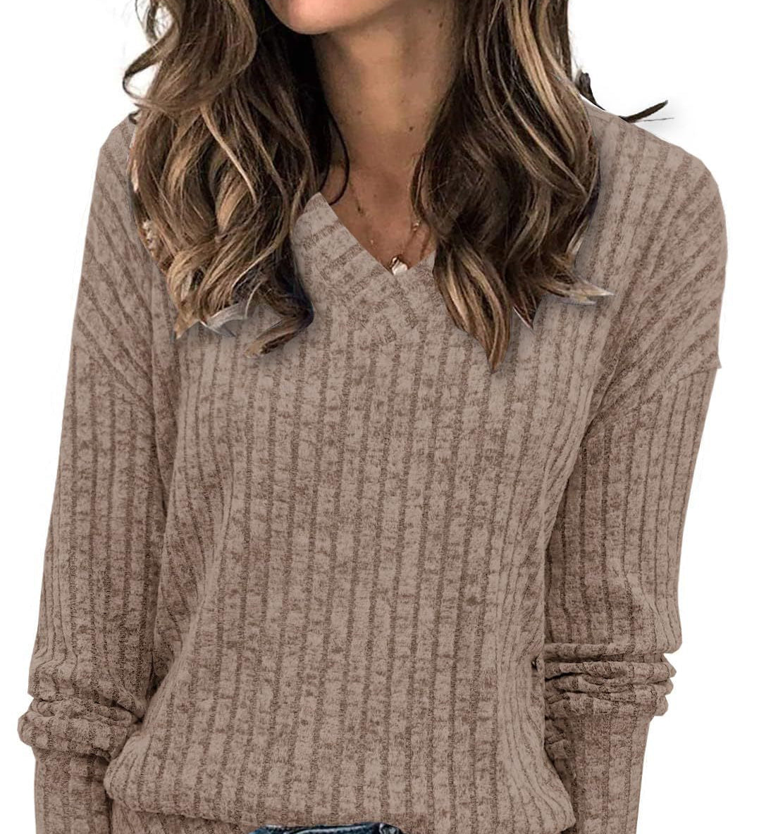 EVELYN™ - Ženski V izrez oversized lagani pleteni pulover