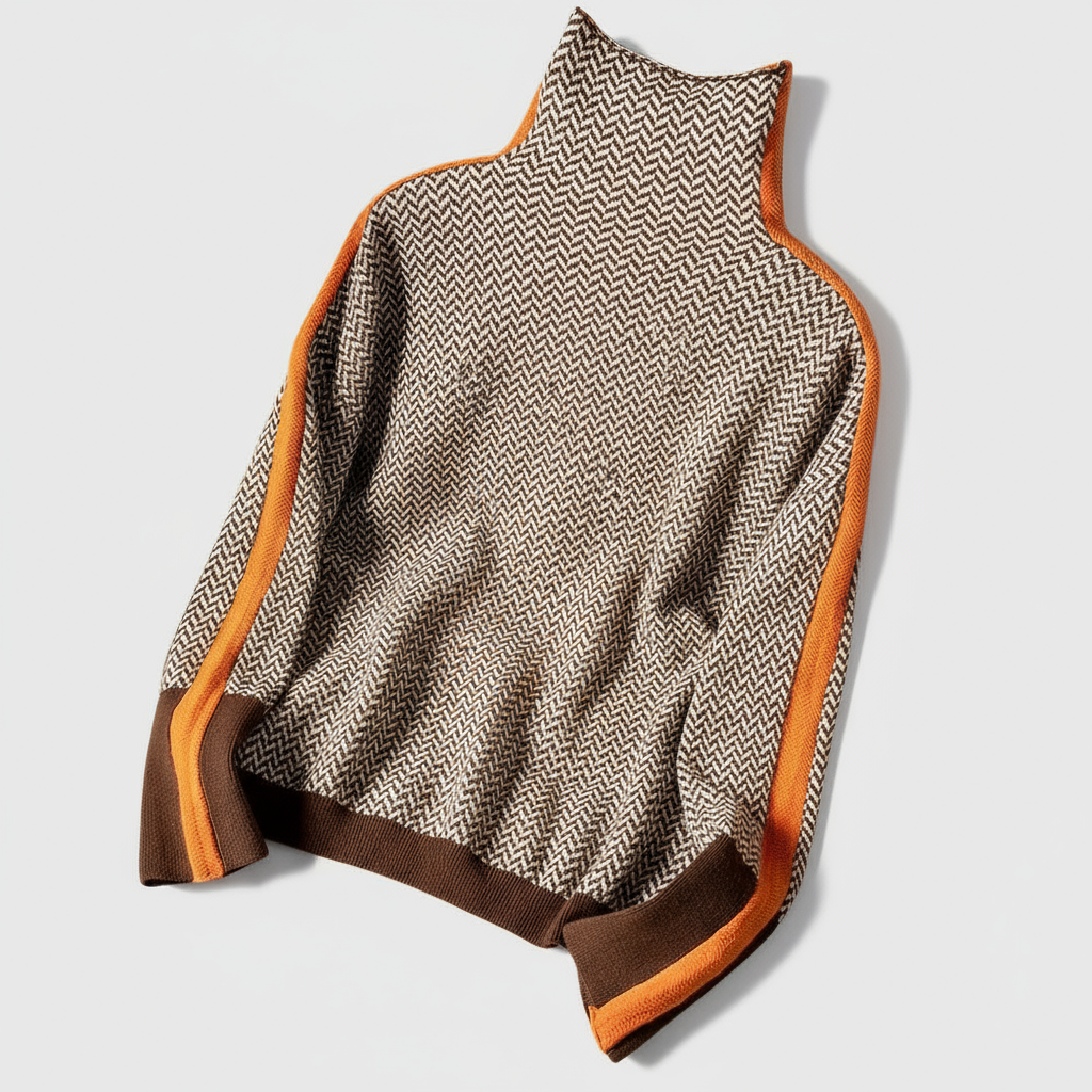 Zlatka – Herringbone Luxe Turtleneck