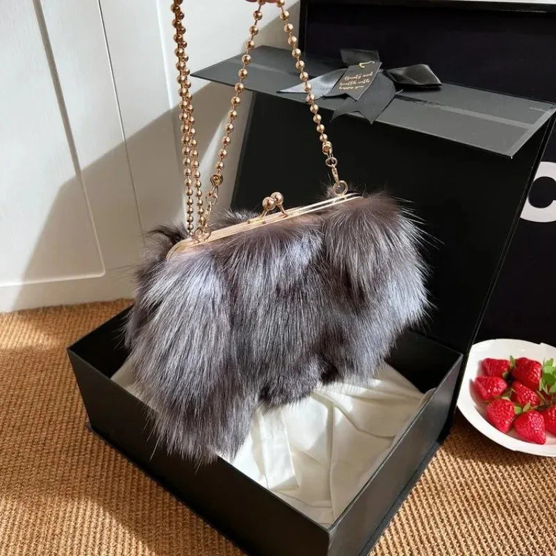 Victoria | Elegantna večernja clutch torba od umjetnog krzna