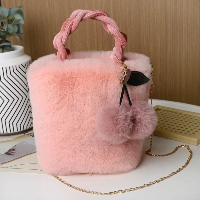 Rosalie | Soft Plush Charm Shoulder Bag