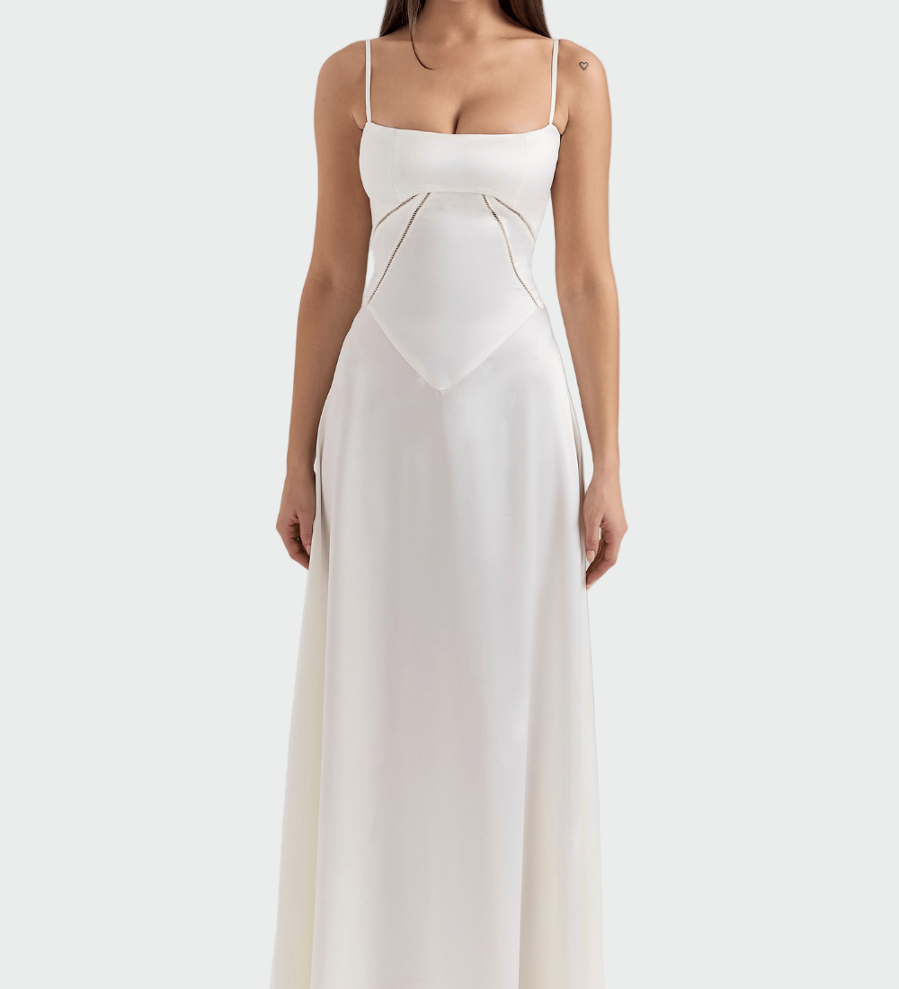 Satin Maxi Haljina s Tanjim Naramenicama